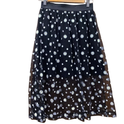 Dangerfield Black Daisy Patterned Skirt Size 8