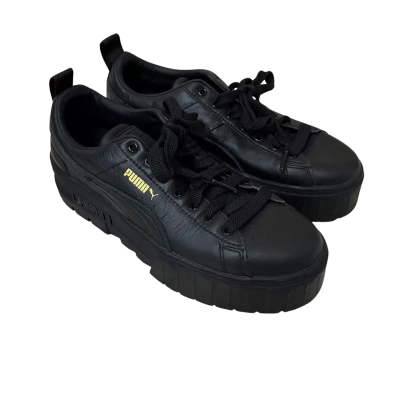 Puma Womens Platform Sneakers Black/Gold 