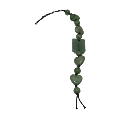 Green Stone Charm featuring love heart stones