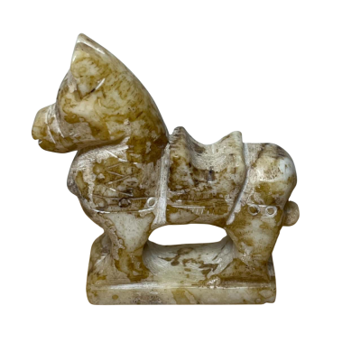 Old Nephrite Jade Carved Standing War Horse