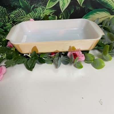Anchor Hocking Fire King Peach Lustre 1950s baking Dish 27x13cm