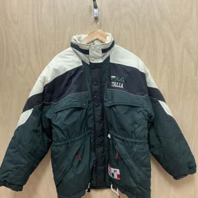 Fila Italia Mens LARGE Green Puffer Jacket