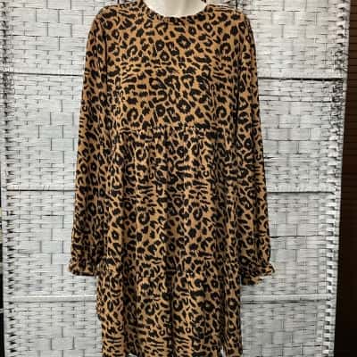 Missguided Womens  Size 12 Maternity Smock Dress Animal print 