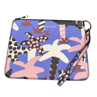 Gorman Clutch Zipper Multicoloured Palm Tree Bag with Wrist Strap