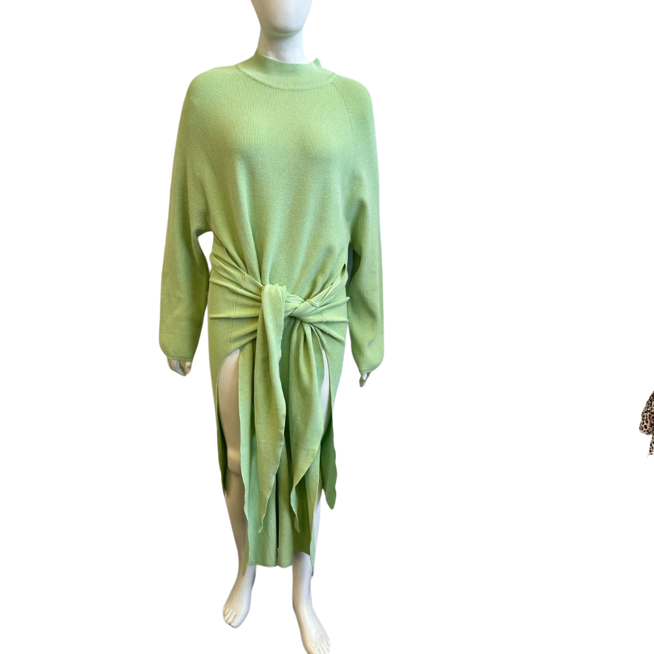 BNWT SNDYS Women's Size L Tied Up Knit Dress Green (s) - New With Tags | Salvos Stores BNWT SNDYS Women's Size L Tied Up Knit Dress Green (s) - New With Tags | Salvos Stores