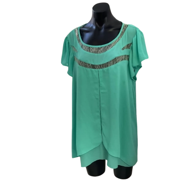 City Chic Womens  Size L Blouse Turquoise 