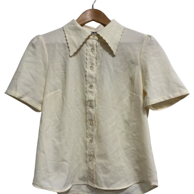 Princess Highway, Womens, Size 8, cream button up shirt with ruffles
