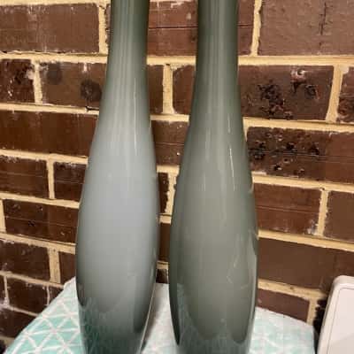 2 Gorgeous Grey/Dark Green Tone Vase