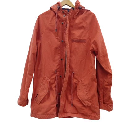 Superdry Mens Size XL Front Zipper / Hood Jacket Orange 