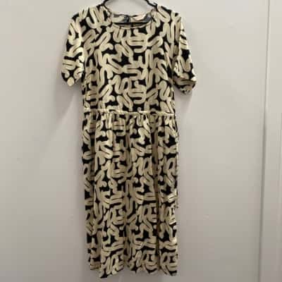 Gorman Womens  Size 8 Midi Dress Black  / Cream 