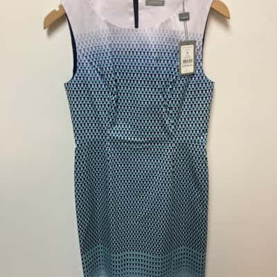 Jigsaw Womens  Size 8 Casual Dress Blue / Navy Blue / White 