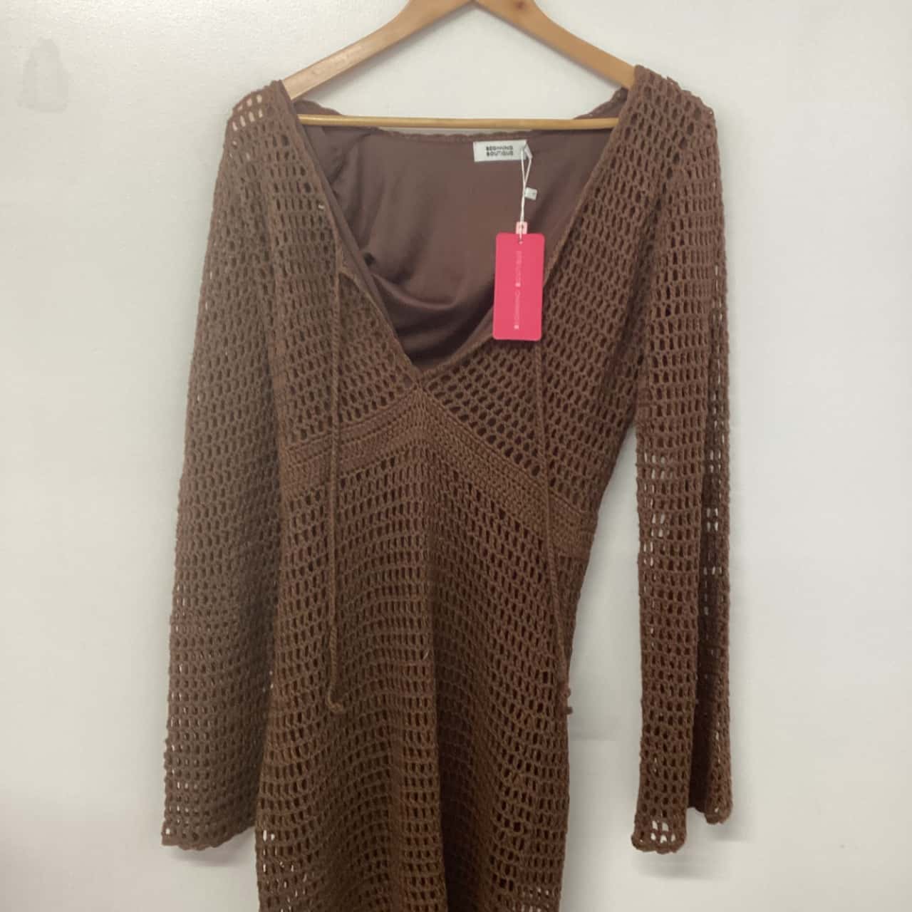 Beginning Boutique Womens Size 10 Mini Dress Brown (s)