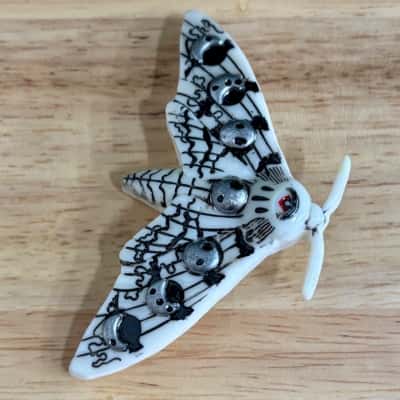 Gothic Style Moth Brooch 