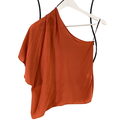 Backstage Womens Size XS Silk Off-the-shoulder Top Orange 