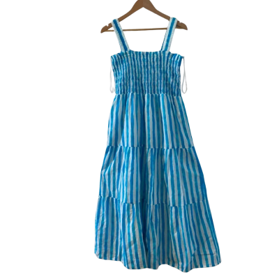 SEAFOLLY Women's Size XL Shirred Midi Dress - Turquoise (**Brand New with Tag RRP $189.95)