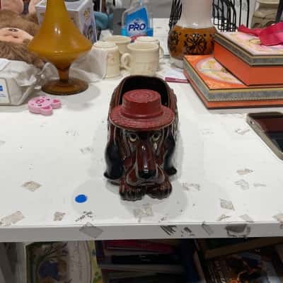 Vintage Ceramic Dash hound Dog Snacks Shaped Dish 