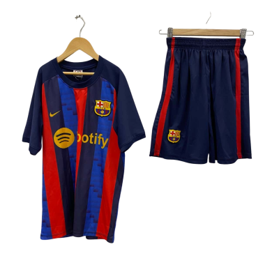 Unbranded Kids Soccer Tee+ Shorts Navy Blue / Red 