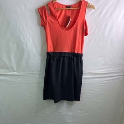  Laddah Women’s Size L Mini Dress Black / Orange BNWT