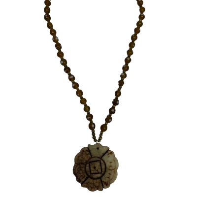 Unbranded Unisex Stone Necklace Brown 