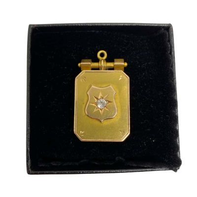 15CT Gold & Diamond Portrait Locket 