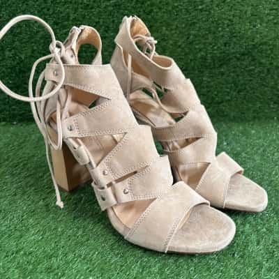 Bianca Buccheri Nude Strappy Heels With Ties Size 41