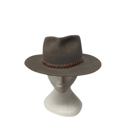 Akubra Stockman Unisex  Cowboy Hats Pure Fur Felt Size 55/S Grey 