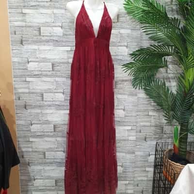 LUXXEL Womens  Size S Formal Dress / Maxi Dress Maroon 