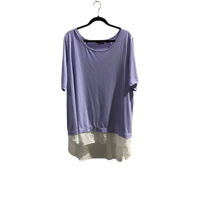 BNWT Nina Leonard Womens Size XXXXL Lilac/White Short Sleeve Top