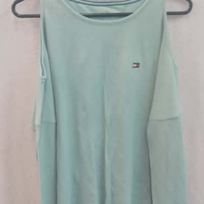 Tommy Hilfiger Womens  Size M Off-the-shoulder Top Blue 