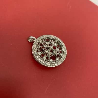 925 Marked Women's Locker Pendant Circle