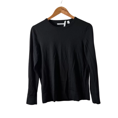 Trenery Womens  Size 12 Crew Neck Top Black  