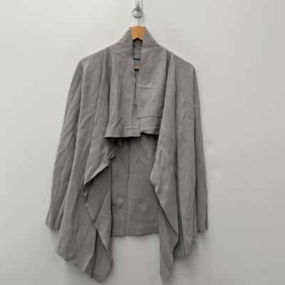 Feathers Grey Drape Front Cardigan - Size L  