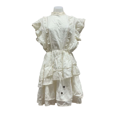 Ministry of Style Womens Linen/ Cotton Mix Size 14 Casual Dress Off White 