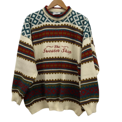 The Sweater Shop Made In UK Unisex / Mens Knit Jumper Size 34 Multicoloured 