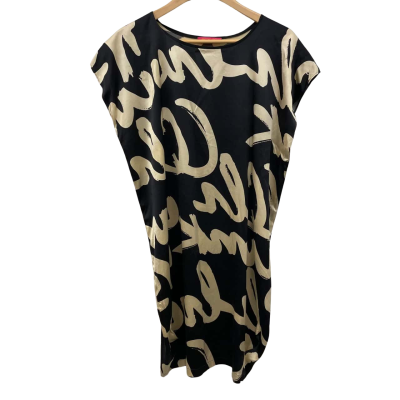 Heather Saxon Womens  Size M Sleeveless Dress  Black  / Gold 