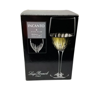 Set of 4 Luigi Bormioli Italy Incanto Crystal Wine Glasses (boxed)