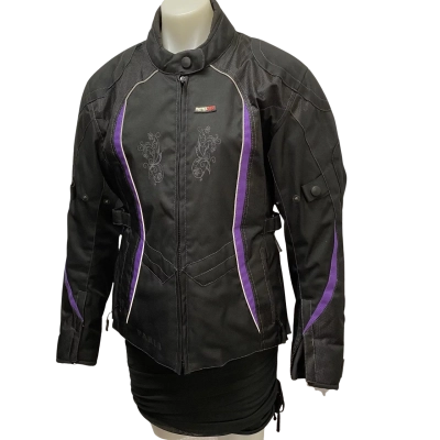  Womens  Motodry Waterproof Size 14 Motorcycle Jacket Black  / Purple 