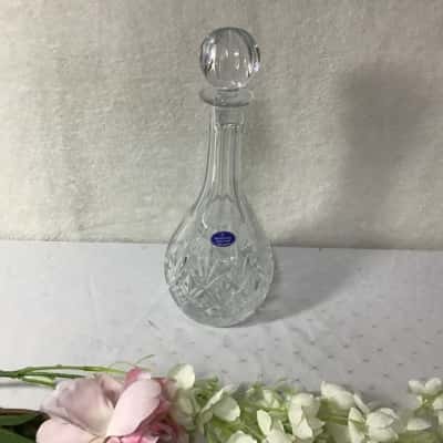 Royal Doulton Finest Crystal Cut Pattern Wine Tall Decanter with Stopper