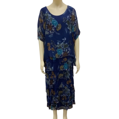 La Strada  Womens  Size L Cocktail Dress / Formal Dress Floral / Navy Blue 