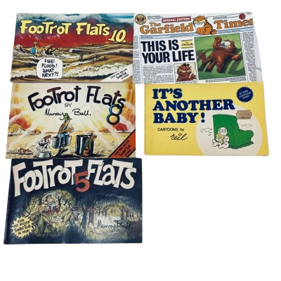 Vintage 1980s Cartoon Bundle including Footrot Flats, Garfield and It’s Another Baby