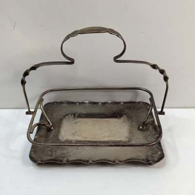 Brass Vintage Yeoman Silver- Plated Basket