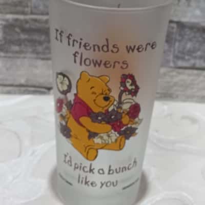 Winnie The Pooh If Friends Were Flowers Glass