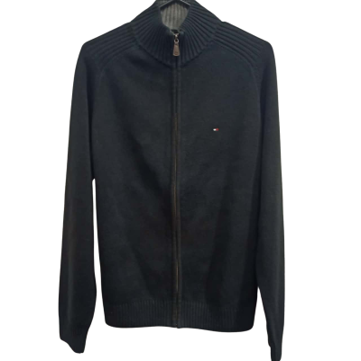 Tommy Hilfiger Men 's   Zip Front Cardigan Black  Size M