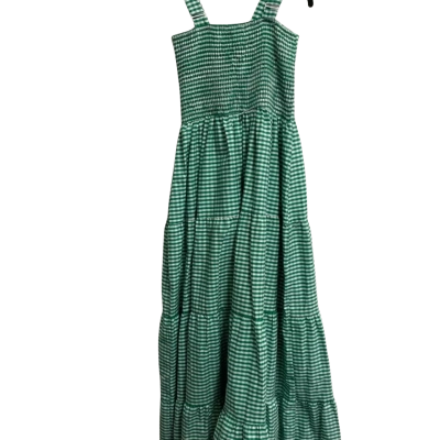  Womens Maxi Dress Size 6  Checked / Green / White 