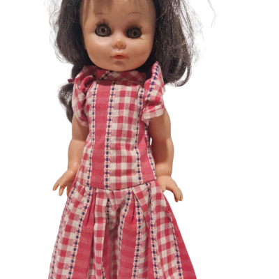 Vintage doll brown hair with brown eyes