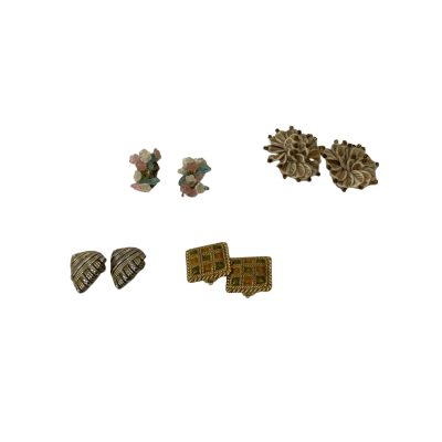 Various Vintage 4Pcs Clip on Earrings 