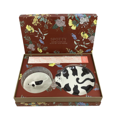 BNIB Dusk “Spotty” Incense Holder and Plate Set with Incense RRP$49.95