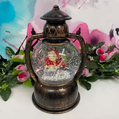 Christmas swirling glitter Santa lantern 
