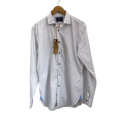 MJ Bale Mens  Size M Long Sleeve Shirt Pattern / White 