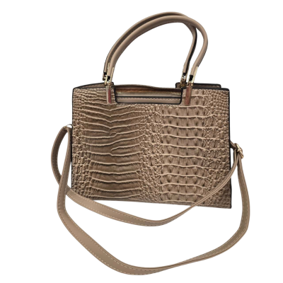 Womens Caramel Crocodile Skin Look - Brand New Handbag / Crossbody Bag 